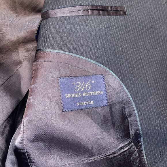 Brooks Brothers Men’s Navy Stripe Blazer 346 Size 40S - Picture 3 of 8